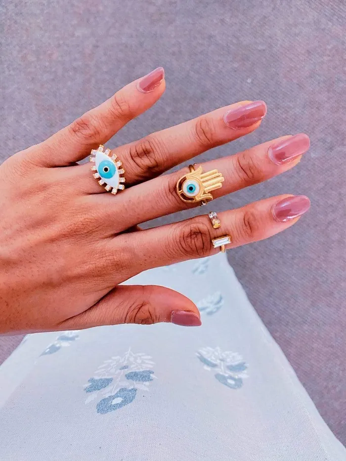 PRERTO ECOMMERCE PRIVATE LIMITED Rings Hamsa Evil Eye Ring
