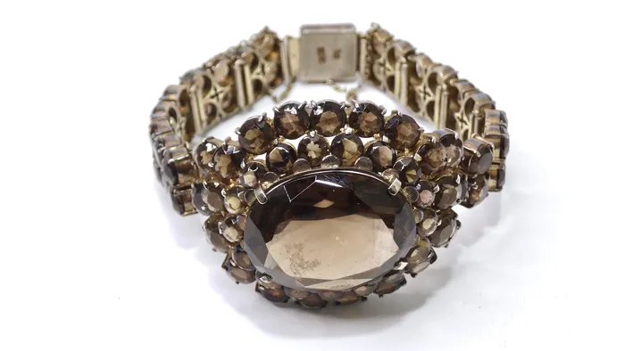 Quartz Silver Statement Bracelet Vintage by Misty Bracelets