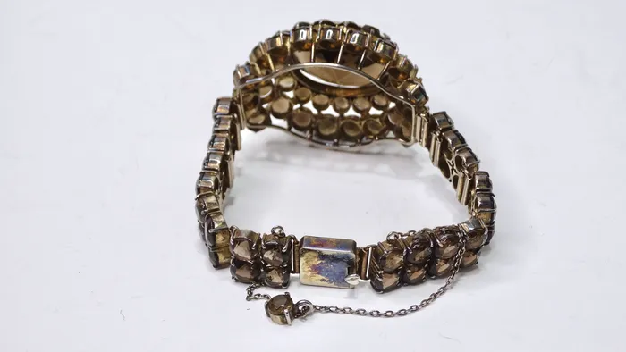 Quartz Silver Statement Bracelet Vintage by Misty Bracelets