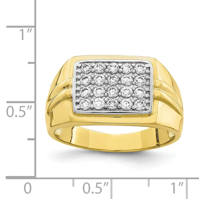 Rings WB Choice Jewelry 10K wRhodium CZ Mens RingWBC10C1418