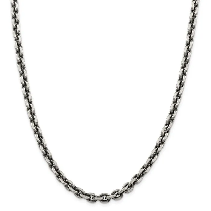 Rings WB Choice Jewelry Sterling Silver Antiqued 70mm DC Elongated Open Link ChainWBCQFC14426