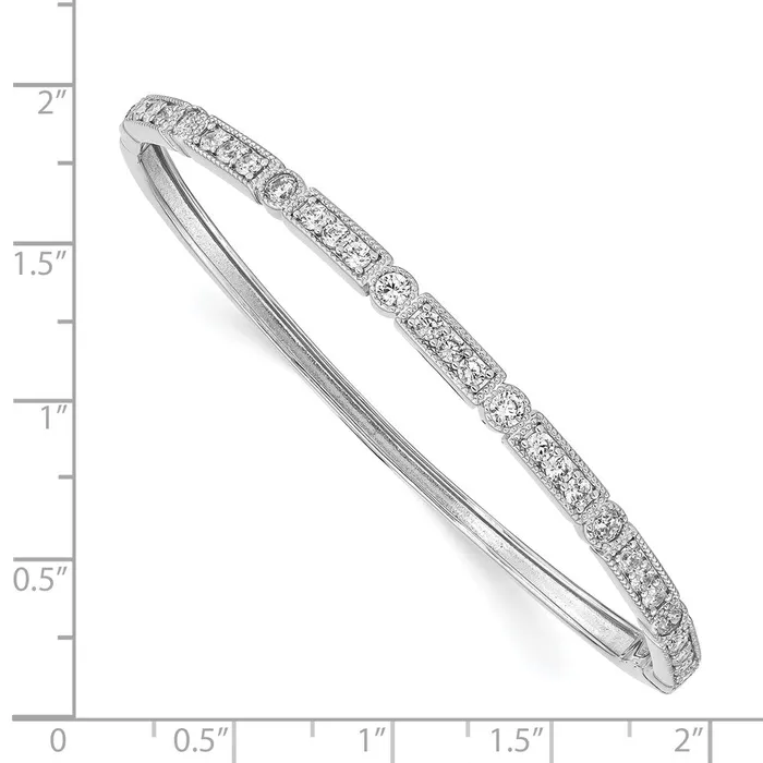 Rings WB Choice Jewelry Sterling Silver CZ Hinged BangleWBCQB1349