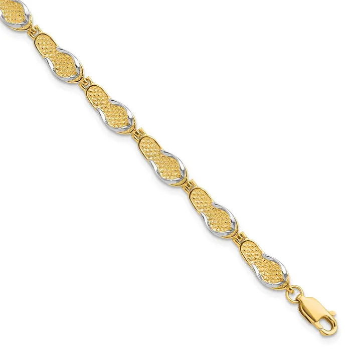 SINGLE FLIPFLOP LINK BRACELET WHITE STRAPS 75WBCFB184475 WB Choice Jewelry Bracelets