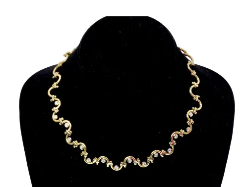 Vintage by Misty Necklaces 1960s Diamond and 18k Gold French Necklace