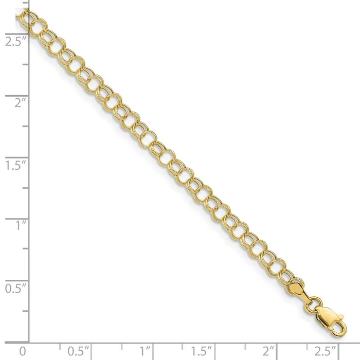 WB Choice Jewelry 10k Hollow Double Link Charm BraceletWBC10DO3508 Bracelets WB Choice Jewelry 10k Hollow Double Link Charm BraceletWBC10DO3508 Bracelets