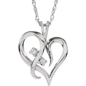 WB Choice Jewelry 14K White 03 CTW Diamond Heart 18 Necklace 60962251741PSTWBC Necklaces