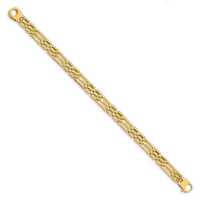 WB Choice Jewelry Bracelets 14k Satin and Polished Mens Link BraceletWBCGB26485 WB Choice Jewelry Bracelets 14k Satin and Polished Mens Link BraceletWBCGB26485