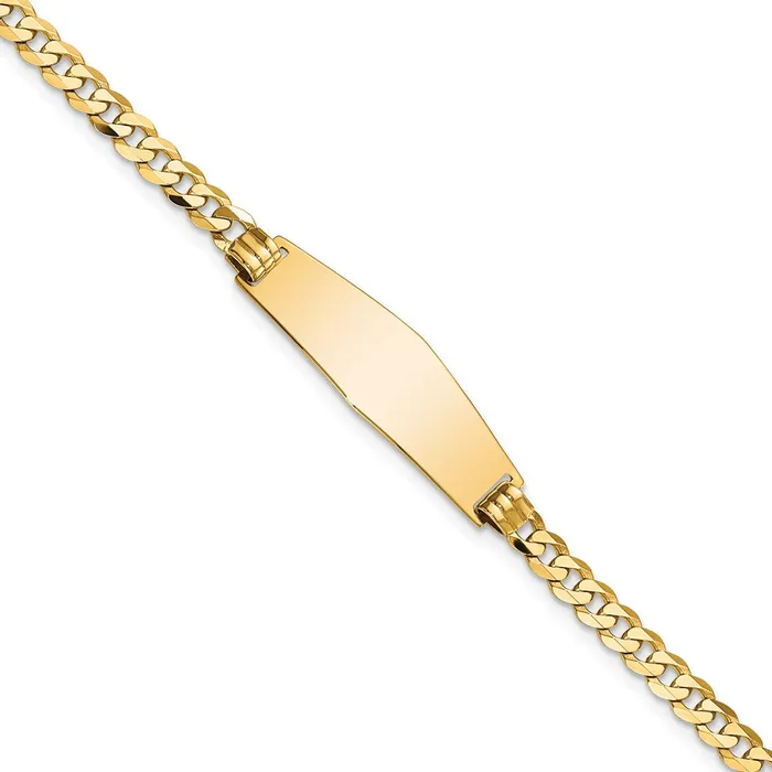 WB Choice Jewelry Bracelets 14k Soft Diamond Shape Flat Curb Link ID BraceletWBCLID73C8 WB Choice Jewelry Bracelets 14k Soft Diamond Shape Flat Curb Link ID BraceletWBCLID73C8