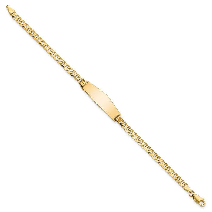 WB Choice Jewelry Bracelets 14k Soft Diamond Shape Flat Curb Link ID BraceletWBCLID73C8 WB Choice Jewelry Bracelets 14k Soft Diamond Shape Flat Curb Link ID BraceletWBCLID73C8