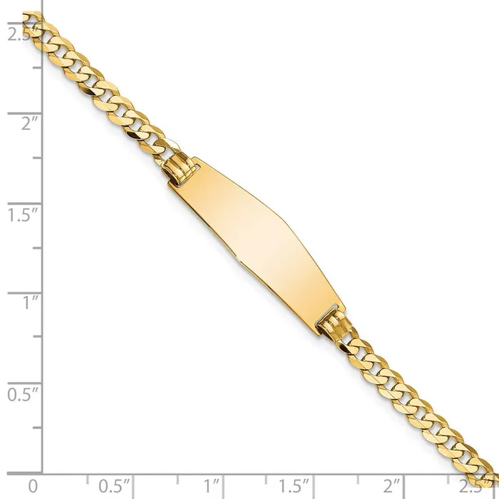 WB Choice Jewelry Bracelets 14k Soft Diamond Shape Flat Curb Link ID BraceletWBCLID73C8 WB Choice Jewelry Bracelets 14k Soft Diamond Shape Flat Curb Link ID BraceletWBCLID73C8