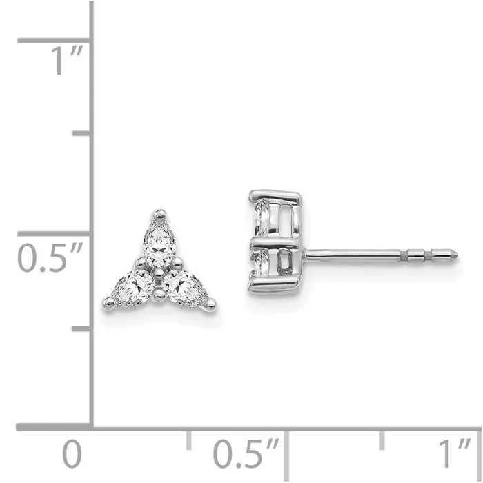 WB Choice Jewelry Earrings 14k White Gold 3stone Diamond Triangle EarringsWBCEM4173040WA WB Choice Jewelry Earrings 14k White Gold 3stone Diamond Triangle EarringsWBCEM4173040WA