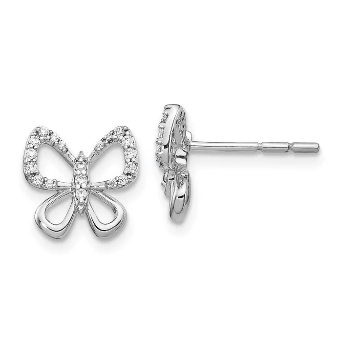 WB Choice Jewelry Earrings 14k White Gold Diamond Butterfly EarringsWBCEM3728016WA