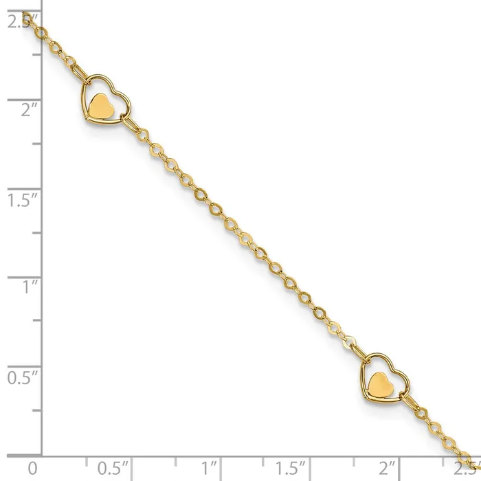 WB Choice Jewelry Necklaces 14K Polished Heart 9in Plus1in ext AnkletWBCANK3139 WB Choice Jewelry Necklaces 14K Polished Heart 9in Plus1in ext AnkletWBCANK3139