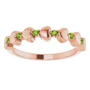WB Choice Jewelry Rings 14K Rose Peridot Stackable Heart Ring 71999642PSTWBC