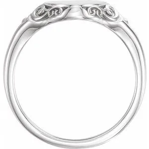 WB Choice Jewelry Rings 14K White 13x9 mm Oval Signet Ring51659101PSTWBC WB Choice Jewelry Rings 14K White 13x9 mm Oval Signet Ring51659101PSTWBC