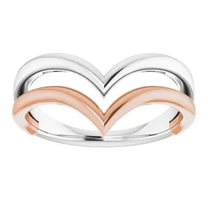 WB Choice Jewelry Rings 14K White Rose Double V Ring 51814105PSTWBC WB Choice Jewelry Rings 14K White Rose Double V Ring 51814105PSTWBC