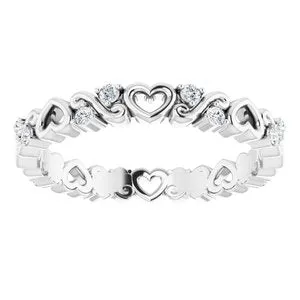WB Choice Jewelry Rings Platinum 18 CTW Heart Diamond Eternity Band Size 6124085619PSTWBC WB Choice Jewelry Rings Platinum 18 CTW Heart Diamond Eternity Band Size 6124085619PSTWBC