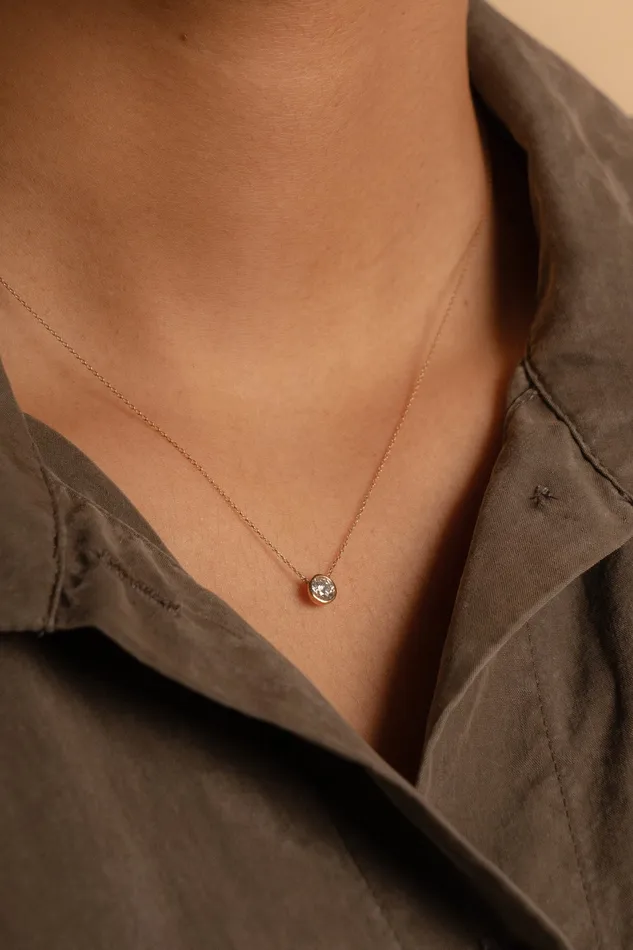 03ct Bezel Diamond Necklace PRMAL Necklaces 03ct Bezel Diamond Necklace PRMAL Necklaces