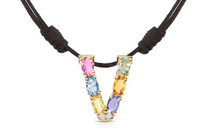 Albert Hern Necklaces Pendant Letter V Initial 18kt Gold