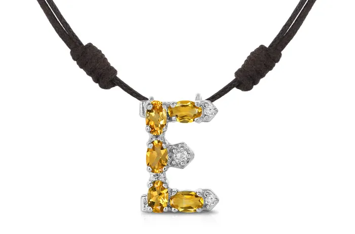 Albert Hern Pendant Letter E Initial 18kt Gold Necklaces