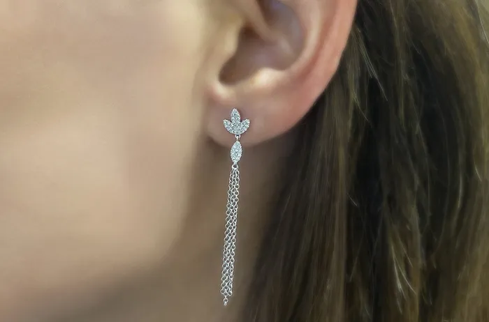 Earrings Long Chain Diamonds Albert Hern Earrings Earrings Long Chain Diamonds Albert Hern Earrings