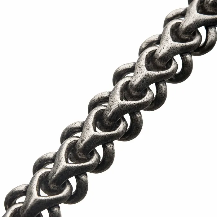 INOX JEWELRY Bracelets Silver Tone Stainless Steel Antique Finish Colossi Collection Armor Link Bracelet INOX JEWELRY Bracelets Silver Tone Stainless Steel Antique Finish Colossi Collection Armor Link Bracelet
