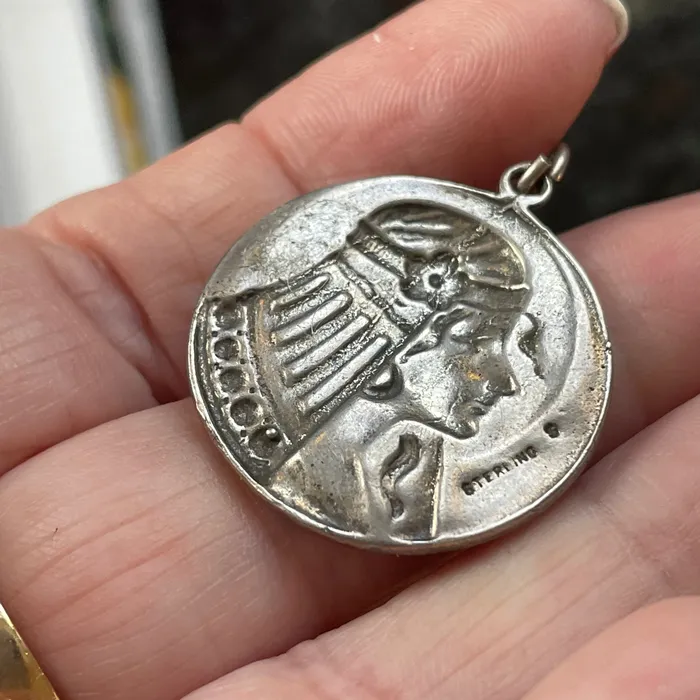 Love Vintage Paris Goddess Pendant Sterling Silver Vintage Necklaces