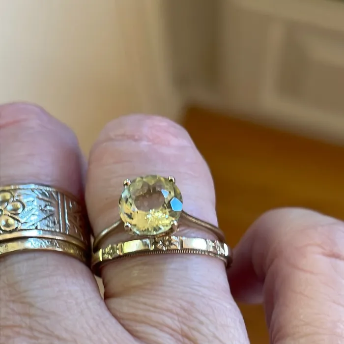 Love Vintage Paris PreStyled Sets Citrine Solitaire 9k Gold Vintage