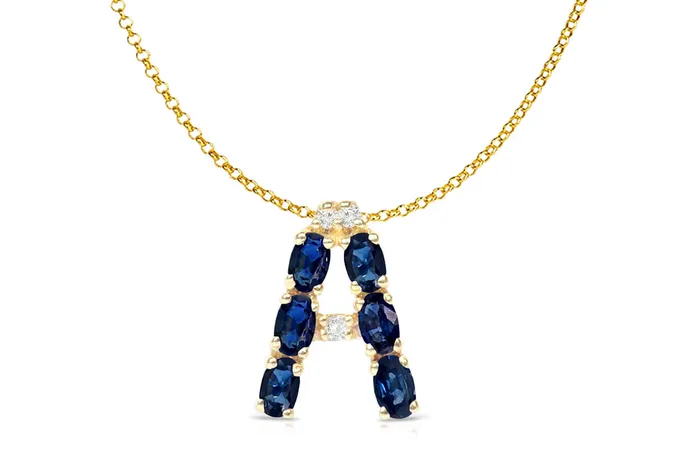 Necklaces Albert Hern Pendant Letter A Initial 18kt Gold