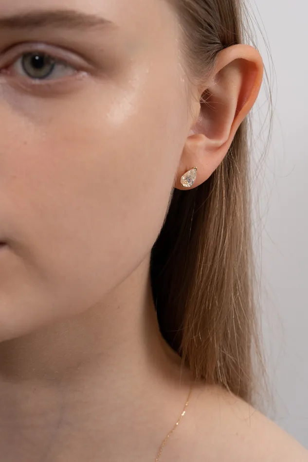 PRMAL Earrings Facet 1ct Pear Stud